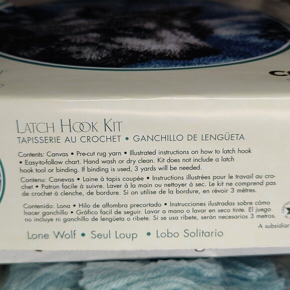 Caron 4784 Lone Wolf Latch Hook Kit PARTIALLY COMPLETED + SUPPLIES TO FINISH - Picture 5 of 11